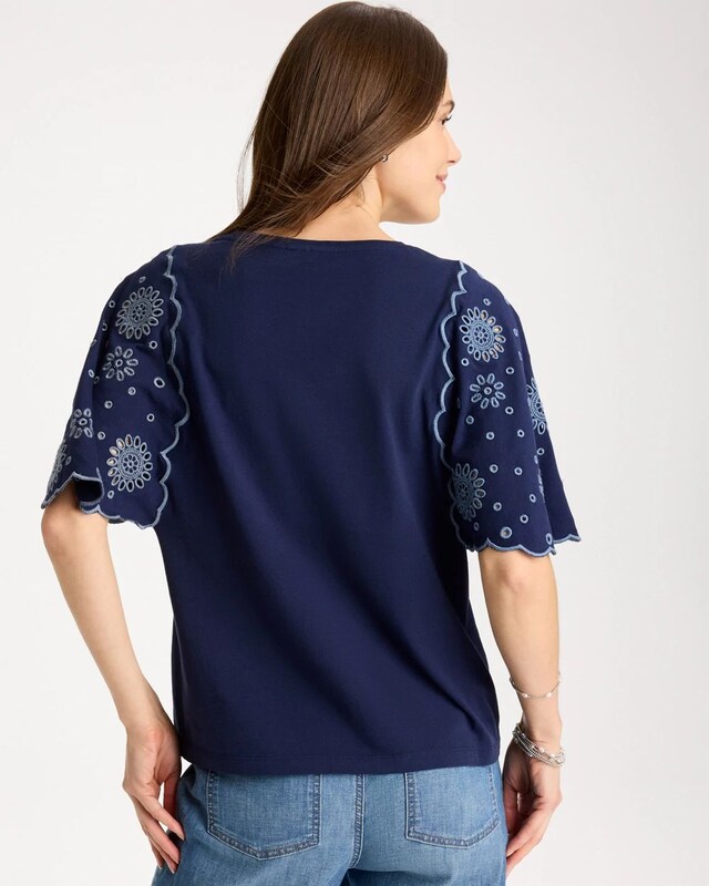 Embroidered Scallop Tee - image 3